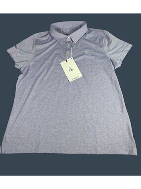 NEW Rhoback Lavender Short Sleeve Polo Shirt Women's XL With Embroidered Logo